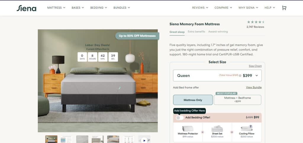 Siena Memory Foam Mattress Inexpensive Mattress