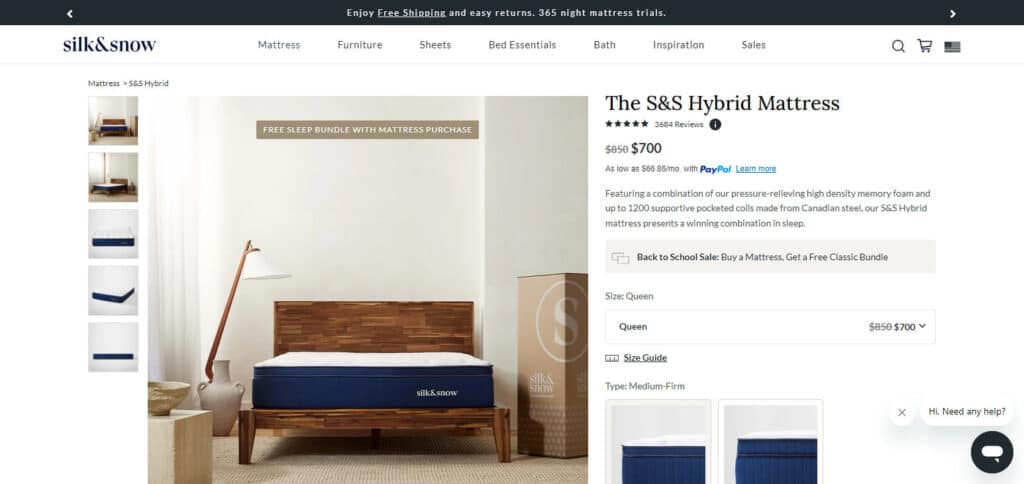 Silk & Snow Hybrid Inexpensive Mattress