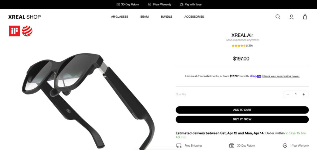 Nreal Air AR Glasses (XREAL Air)